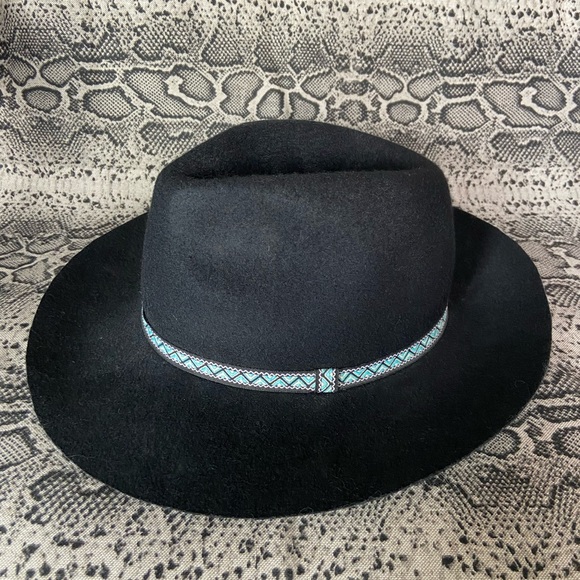 Black wide brim fedora hat, 100% wool - Picture 1 of 10